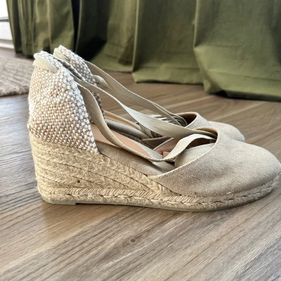 Castaner Beige Espadrille Wedges - Picture 5 of 7